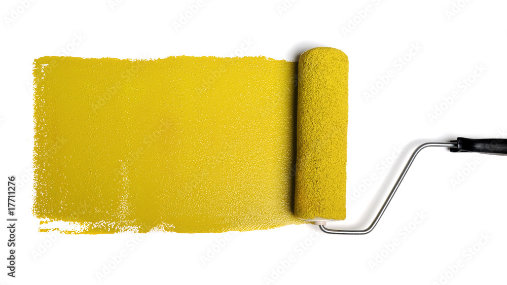Obraz premium Paint Roller With Yellow Paint
