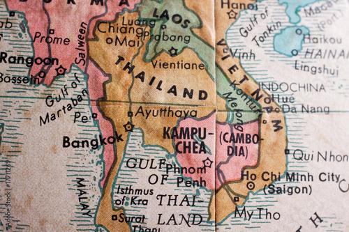 Old map of Thailand