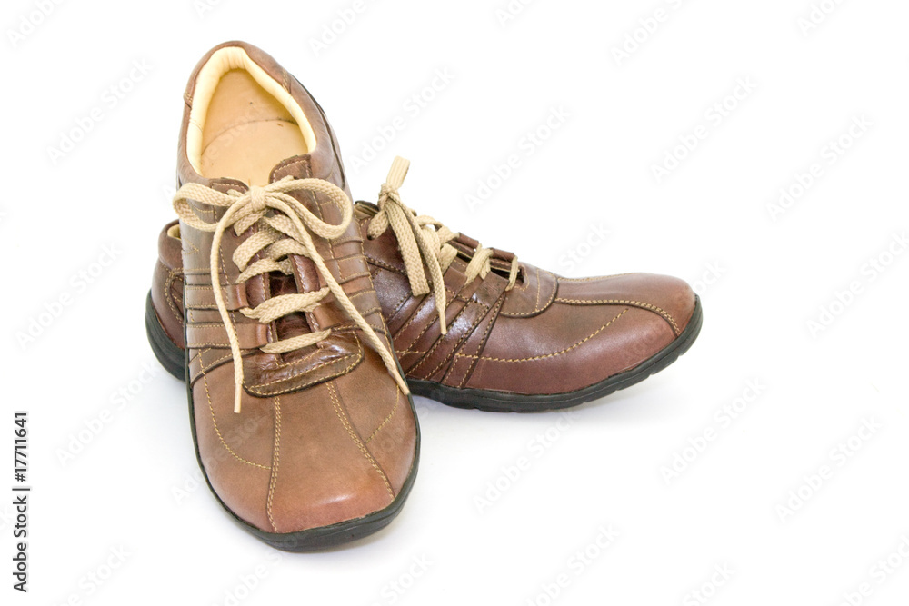 Pair a shoe a brown leather Pair a shoe a brown leather