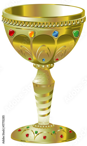 Golden goblet with precious stones
