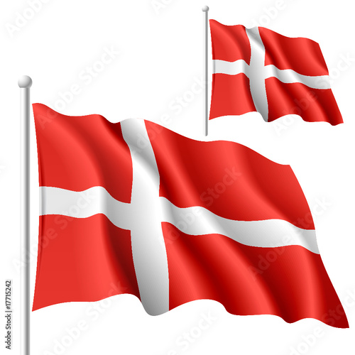 Flag of Denmark. Vector illustration.