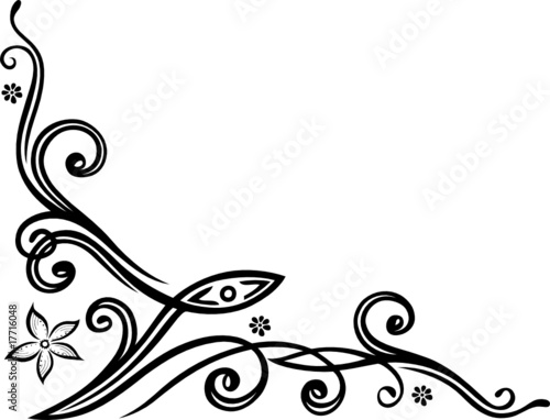 Ranke, Schlange, floral, ornamental mit Blumen