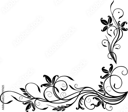Ranke, floral, ornamental mit Blumen, Blüten
