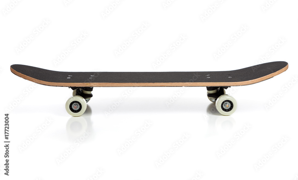 black skate board on a white background