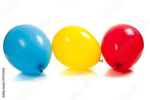 Multi-colored balloons on white