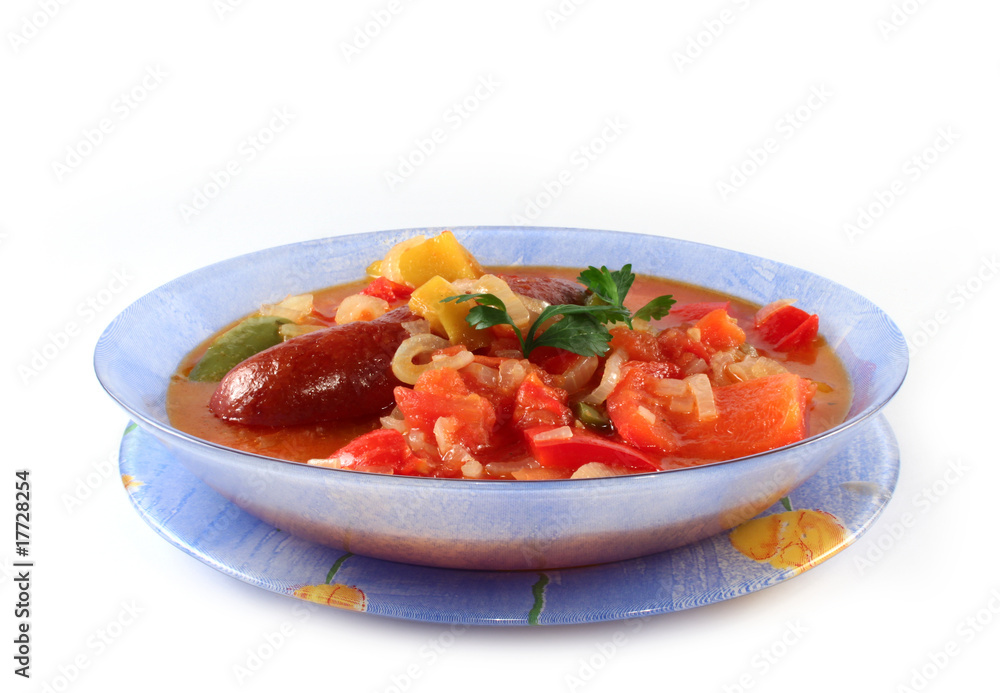 Sausage with vegetables