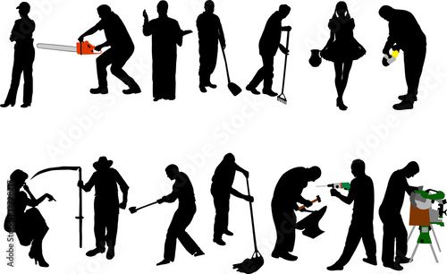 people at work silhouettes