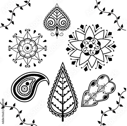 Indian Henna Design Elements photo