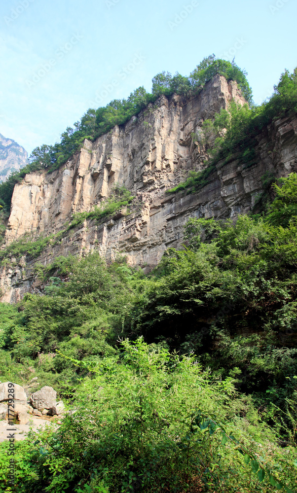 The scenery of Yun-Tai Mountain, a World Geologic Park