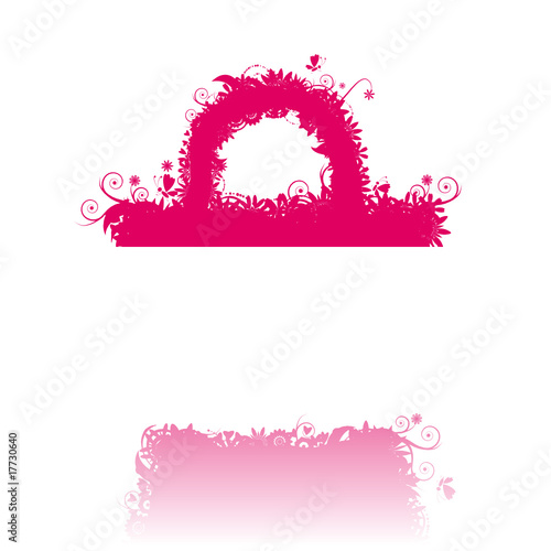 Floral shopping bag silhouette.