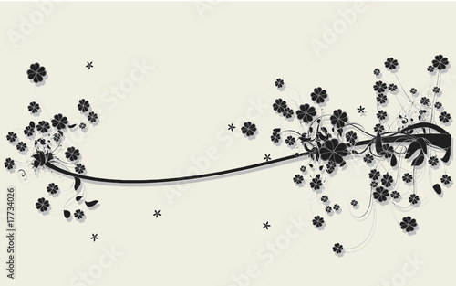 Floral design with clover leaves
