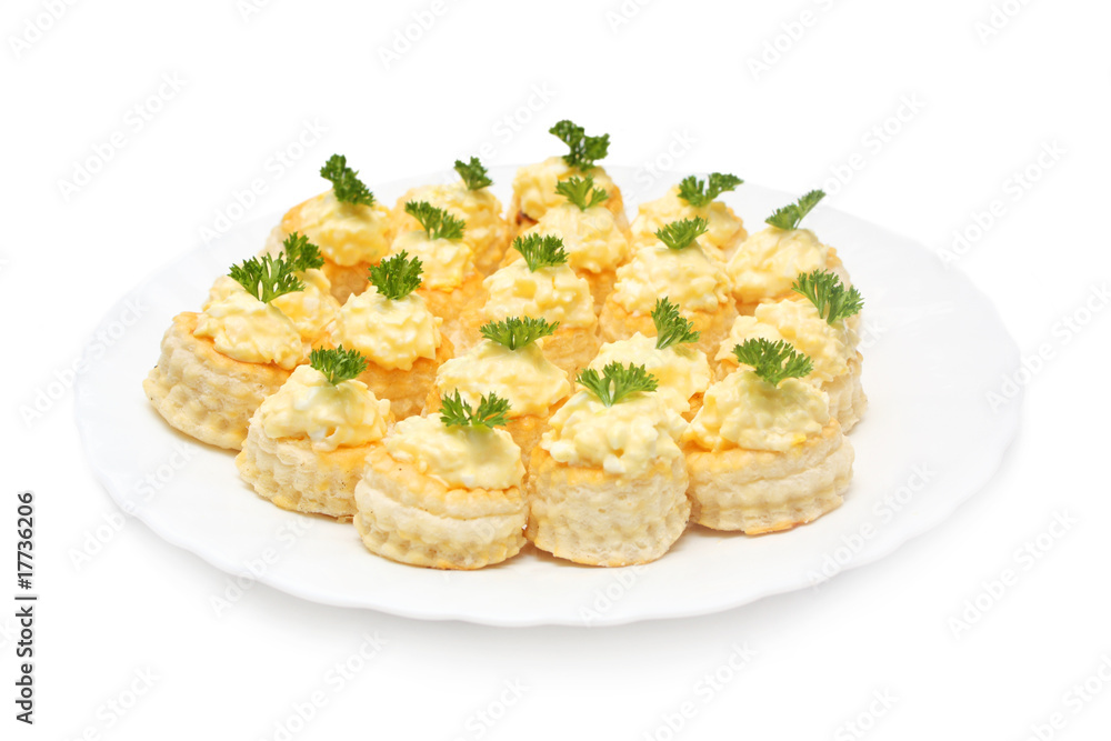Small snacks with cheese salad Small snacks with cheese salad