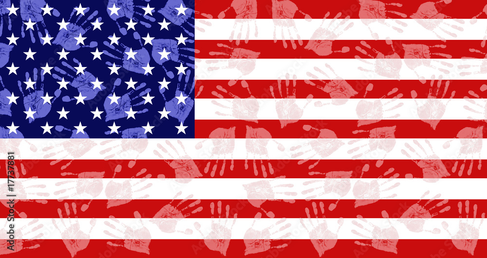 American flag made of hands American flag made of hands