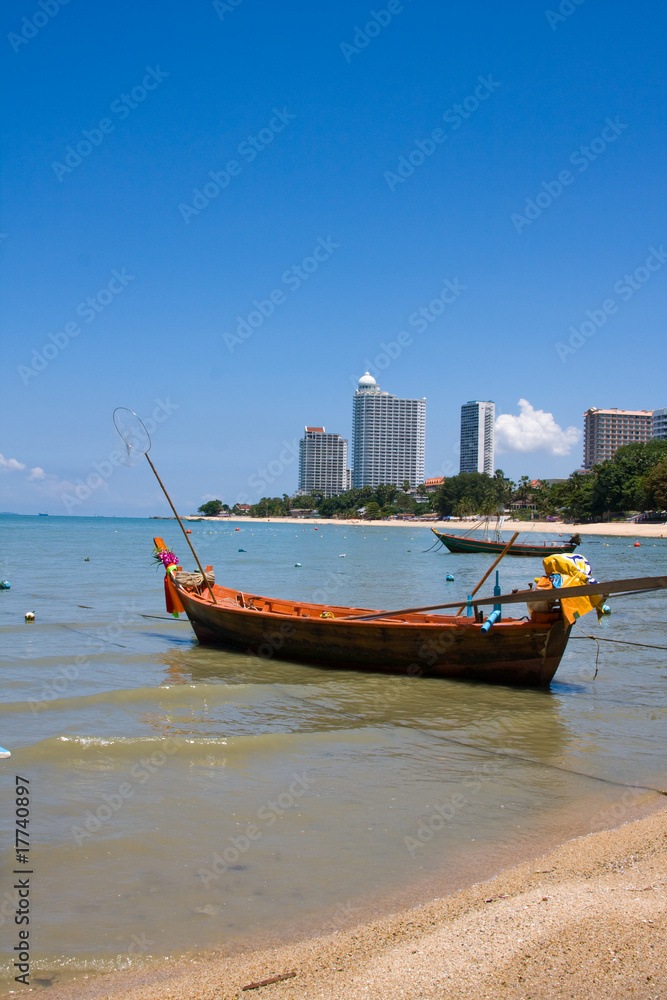Beach on a sunny day.Pattaya city in Thailand