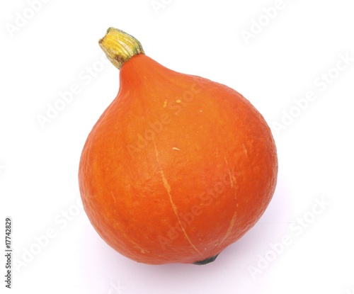 Potimarron orange sur fond blanc