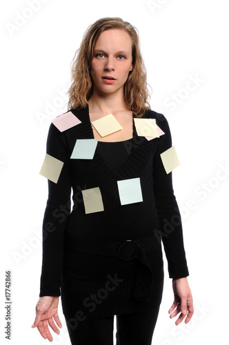 Woman With Adhesive Notes