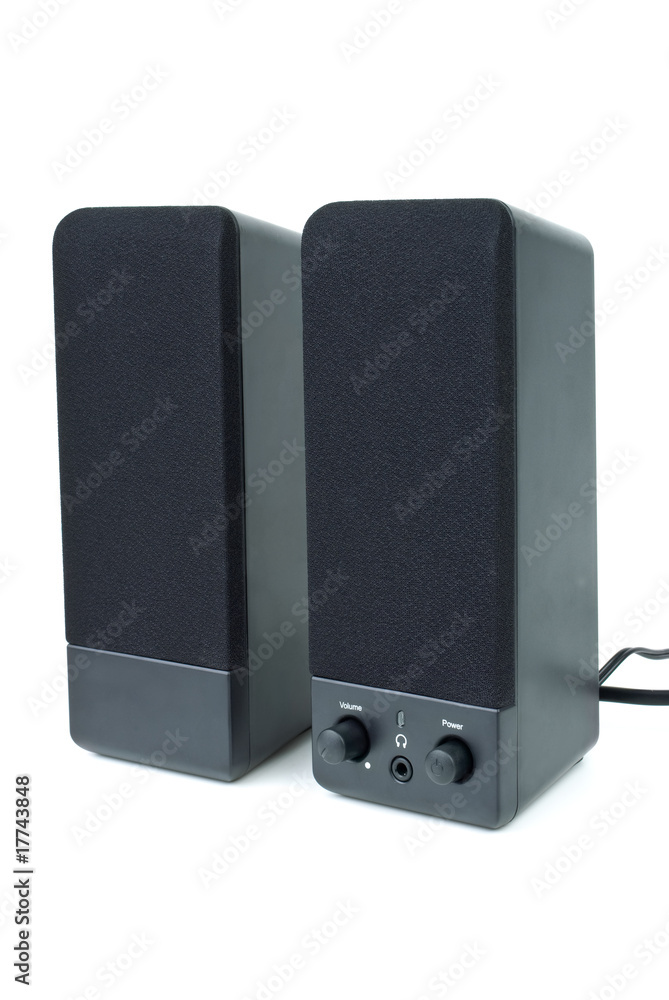 Obraz premium Cheap black computer speakers