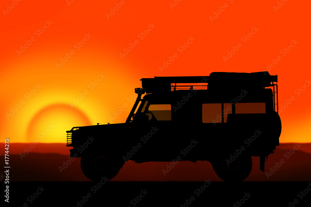 Fototapeta premium Safari mit Landrover