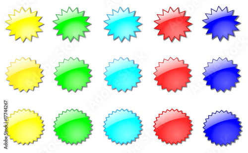 Blank glossy star icons
