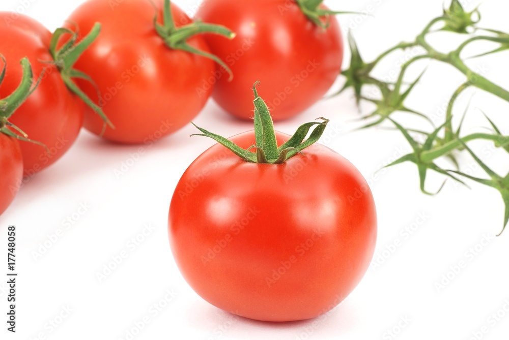 Fresh tomatoes and leaf pattern Fresh tomatoes and leaf pattern