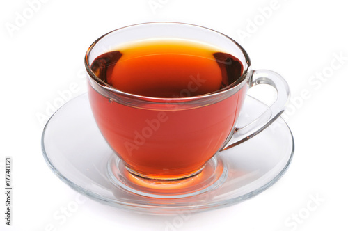 Cup of tea on a white background
