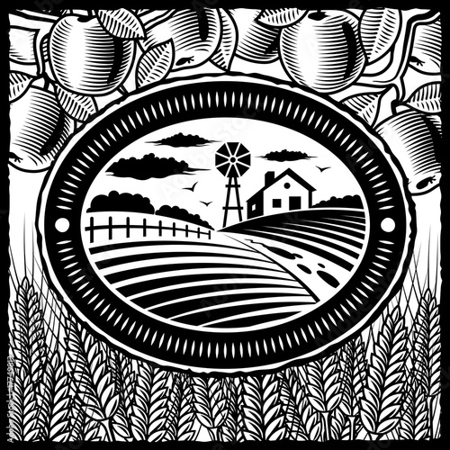 Retro farm black and white