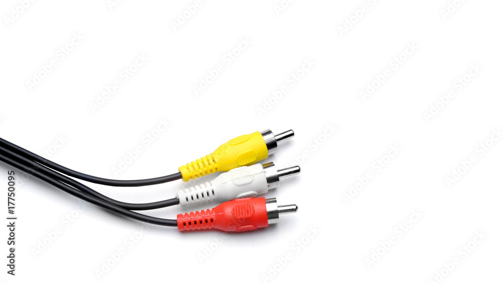 AV cable macro isolated on white AV cable macro isolated on white