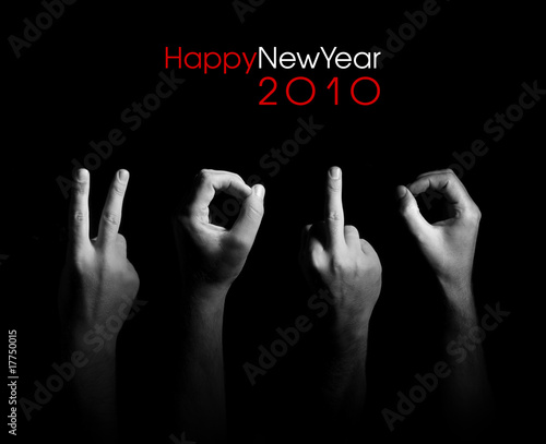 greeting card 2010 with fingers