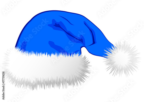 vector of blue santa's hat photo