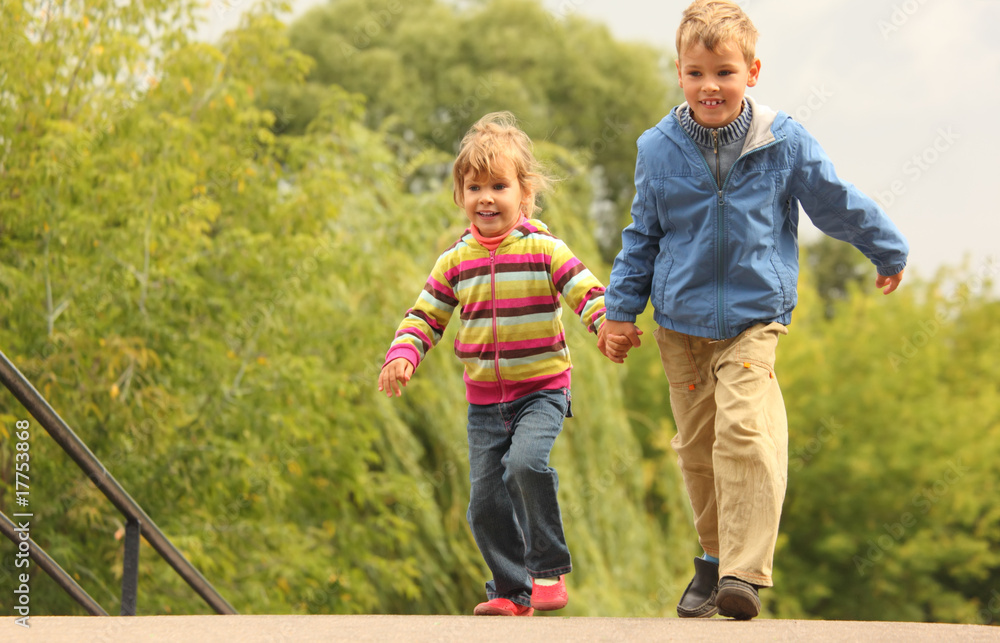 Fototapeta premium Children walk outdoor