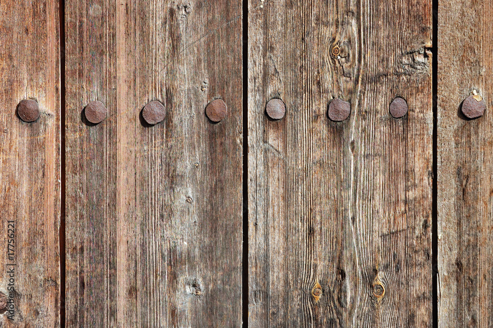 Fototapeta premium Weathered wooden fence texture