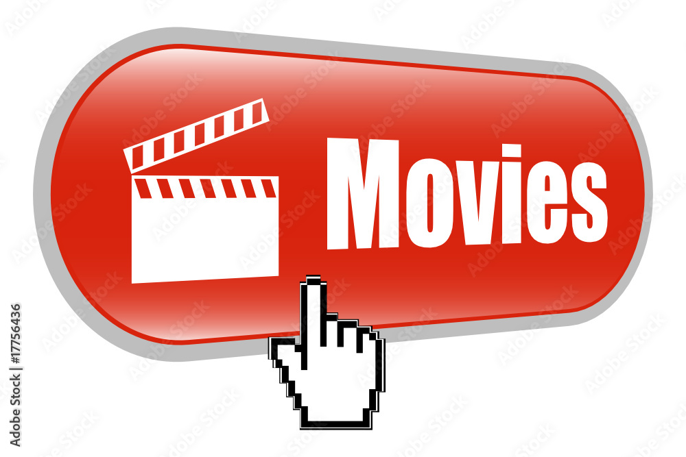 Movie Clapper Board Sign Icon with Mouse Cursor Movie Clapper Board Sign Icon with Mouse Cursor
