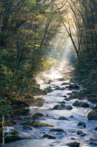 Smoky Mountains river in fall