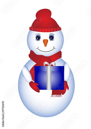 pupazzo di neve con regalo