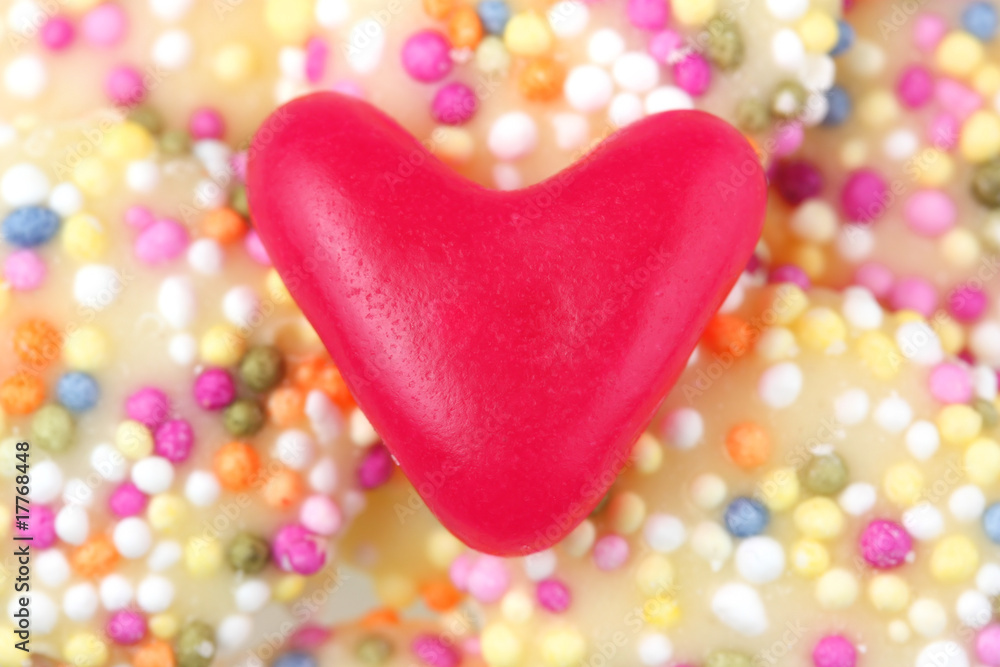 Love heart sweet on candy bobbles