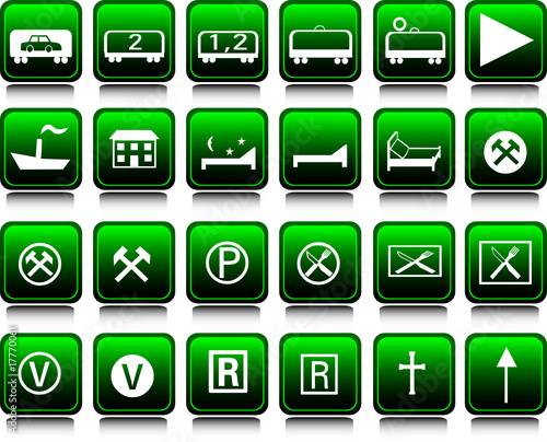 icons set green illustration