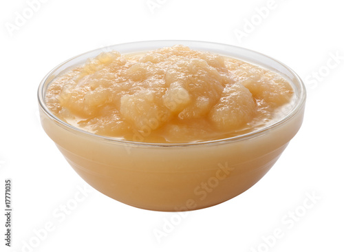 Applesauce in a Glass Bowl