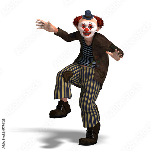 funny circus clown with lot of emotions photo