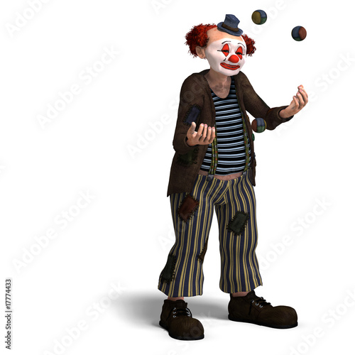 funny circus clown with lot of emotions