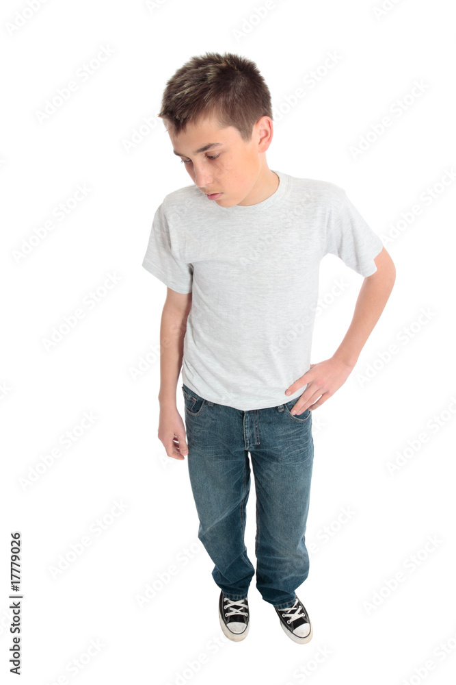Boy in plain t-shirt Boy in plain t-shirt