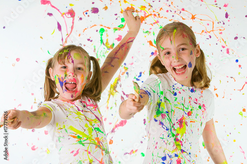 kids playing with paint