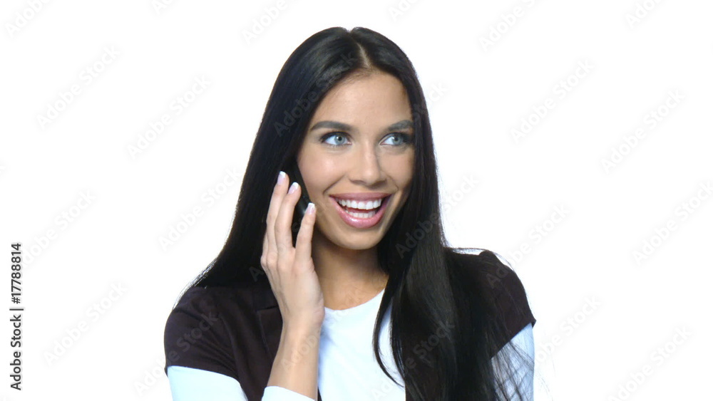 Beautiful young businesswoman is using mobile phone Beautiful young businesswoman is using mobile phone