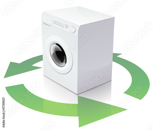 Lave-linge et recyclage (reflet)
