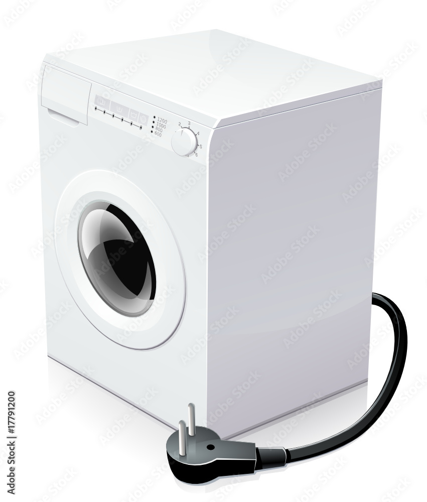 Lavelinge et consommation électrique (reflet) vector de Stock Adobe