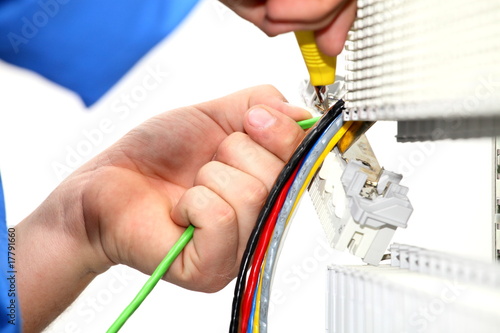 Installation  a cable of communication