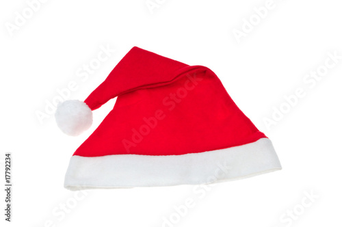 Santa's red hat isolated on white background