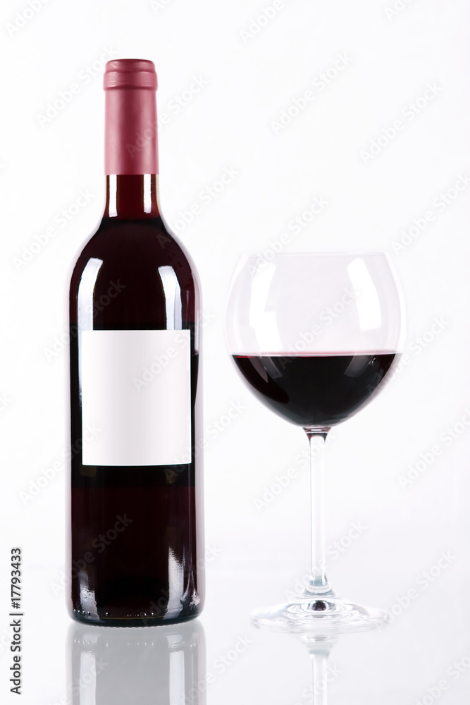 Bottle and glass of red wine