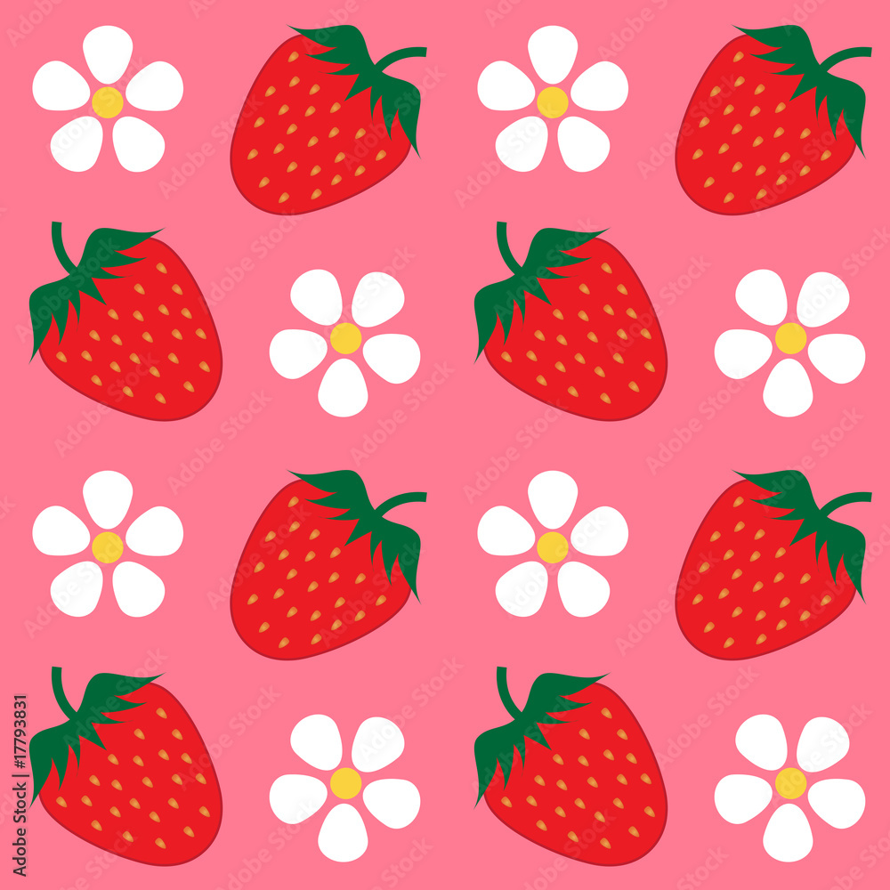 Strawberry wallpaper background Stock Vector | Adobe Stock