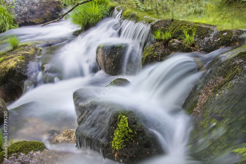 Beautiful waterfall on the mountain river