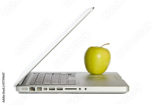 Modern  laptop with apple
